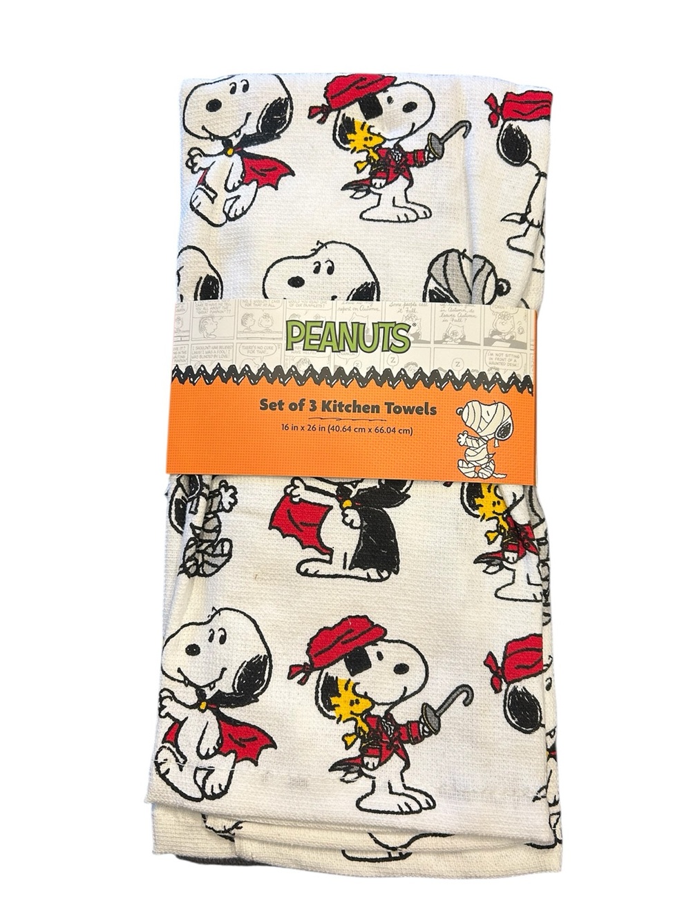 Peanuts Snoopy & Woodstock Halloween Theme Set of 3 Kitchen Towels